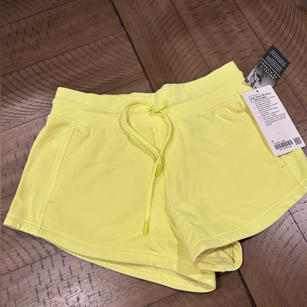 BNWT Lululemon Inner Glow High-Rise Short 3” - Highlight yellow